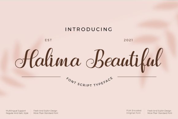 Halima Beautiful: A Script Typeface for Elegant Editorial Design
